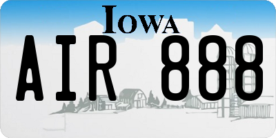 IA license plate AIR888