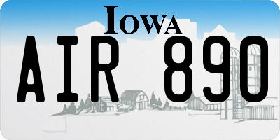 IA license plate AIR890