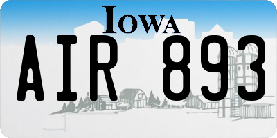 IA license plate AIR893