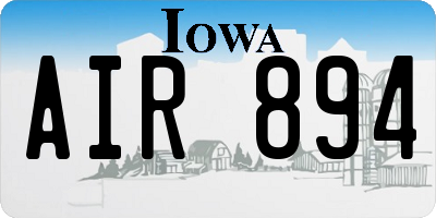 IA license plate AIR894