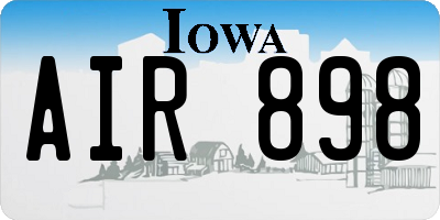 IA license plate AIR898
