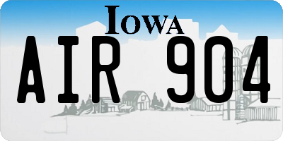 IA license plate AIR904