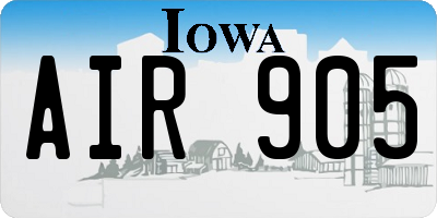 IA license plate AIR905