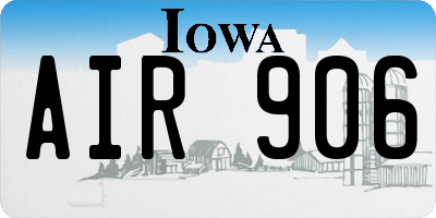 IA license plate AIR906