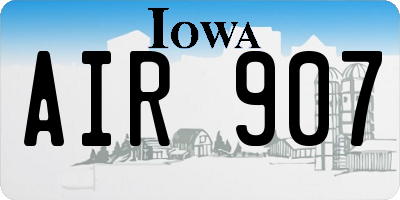 IA license plate AIR907