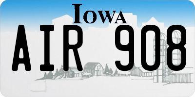 IA license plate AIR908