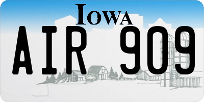 IA license plate AIR909
