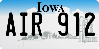IA license plate AIR912