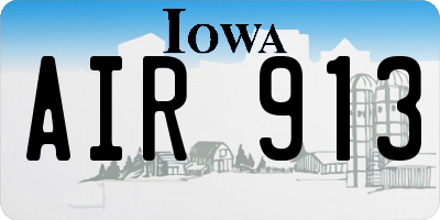 IA license plate AIR913