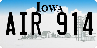 IA license plate AIR914