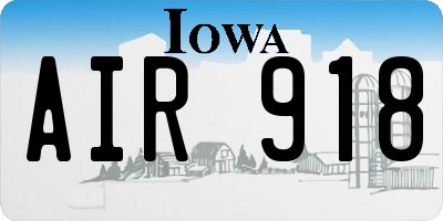 IA license plate AIR918