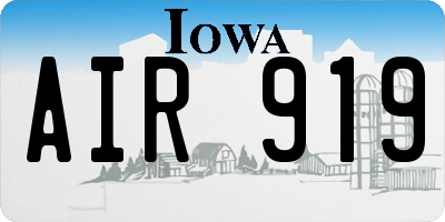 IA license plate AIR919