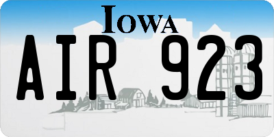 IA license plate AIR923