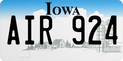 IA license plate AIR924