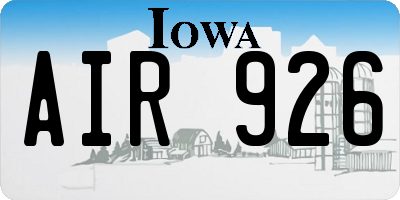 IA license plate AIR926