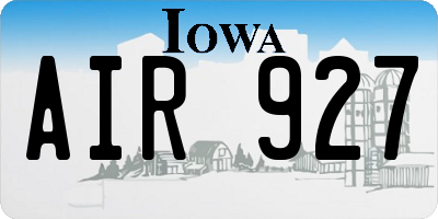 IA license plate AIR927