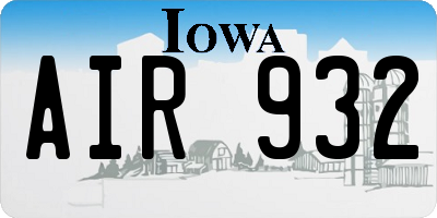 IA license plate AIR932