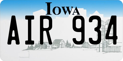 IA license plate AIR934