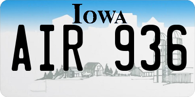 IA license plate AIR936