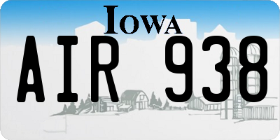 IA license plate AIR938