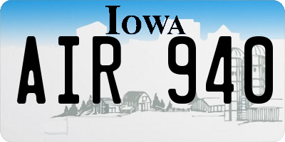 IA license plate AIR940