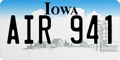 IA license plate AIR941