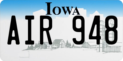 IA license plate AIR948