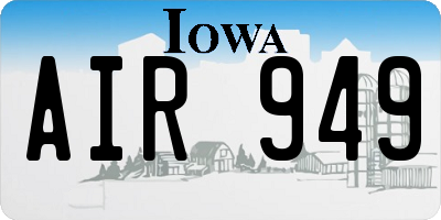 IA license plate AIR949