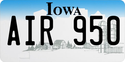 IA license plate AIR950