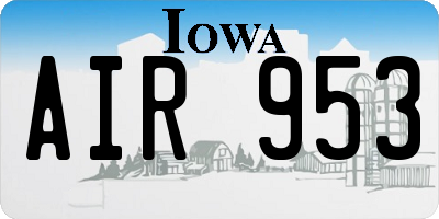 IA license plate AIR953