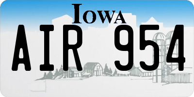IA license plate AIR954
