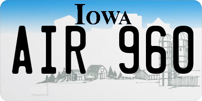 IA license plate AIR960