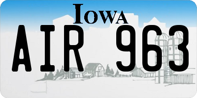 IA license plate AIR963