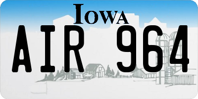 IA license plate AIR964