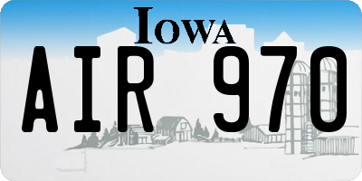 IA license plate AIR970