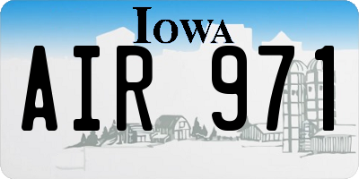 IA license plate AIR971