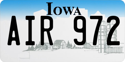 IA license plate AIR972