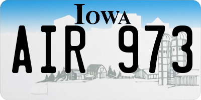 IA license plate AIR973