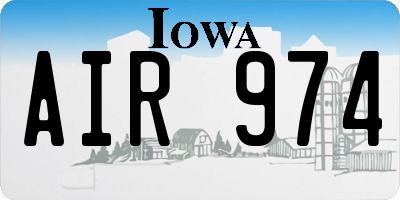 IA license plate AIR974