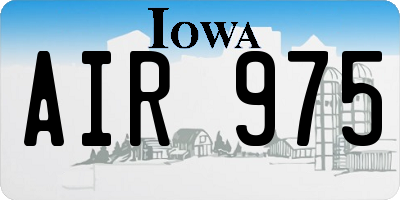 IA license plate AIR975