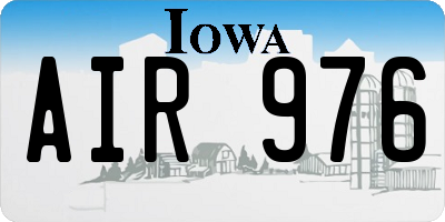 IA license plate AIR976