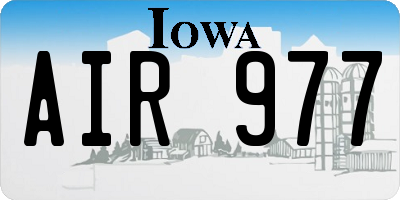 IA license plate AIR977