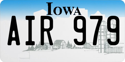 IA license plate AIR979