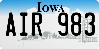 IA license plate AIR983