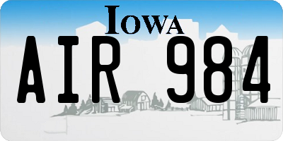 IA license plate AIR984