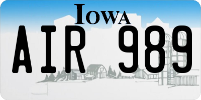 IA license plate AIR989