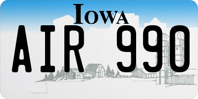 IA license plate AIR990