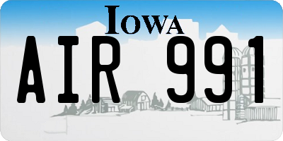 IA license plate AIR991