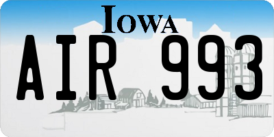 IA license plate AIR993