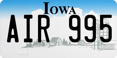 IA license plate AIR995